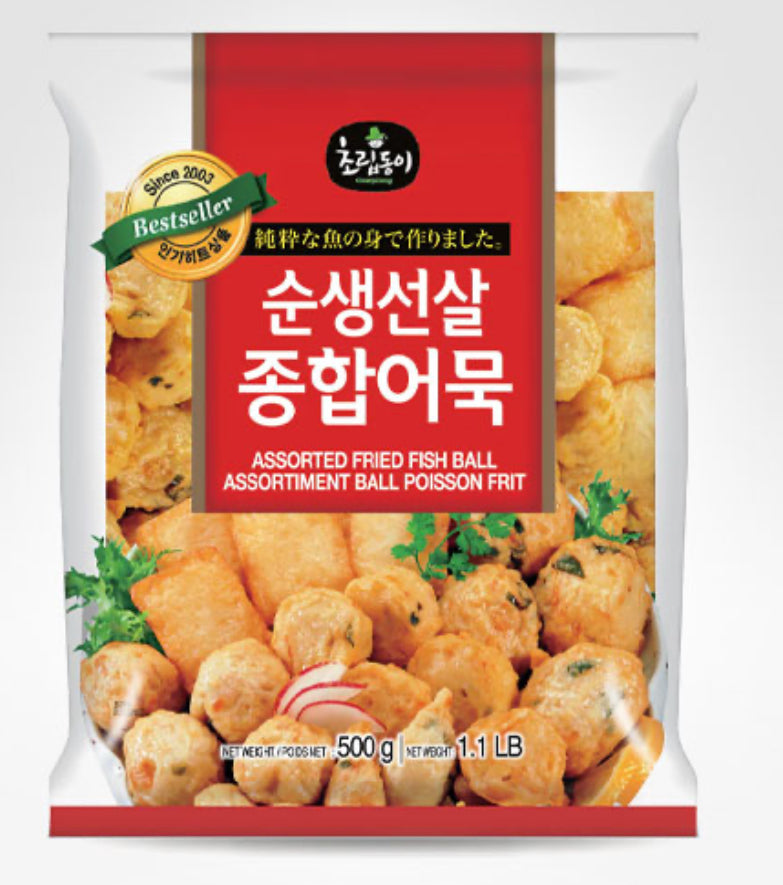 [초립동이] 순 생선살 종합어묵 500G (CHO ASSORTED FISH CAKE BALL)