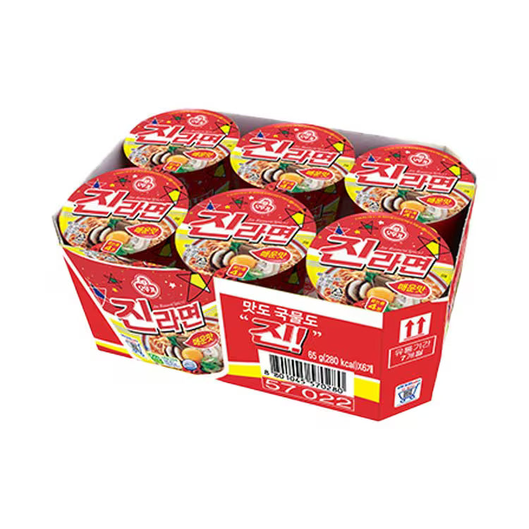 [오뚜기] 진라면 매운맛 작은컵 (JIN CUP(SPICY))