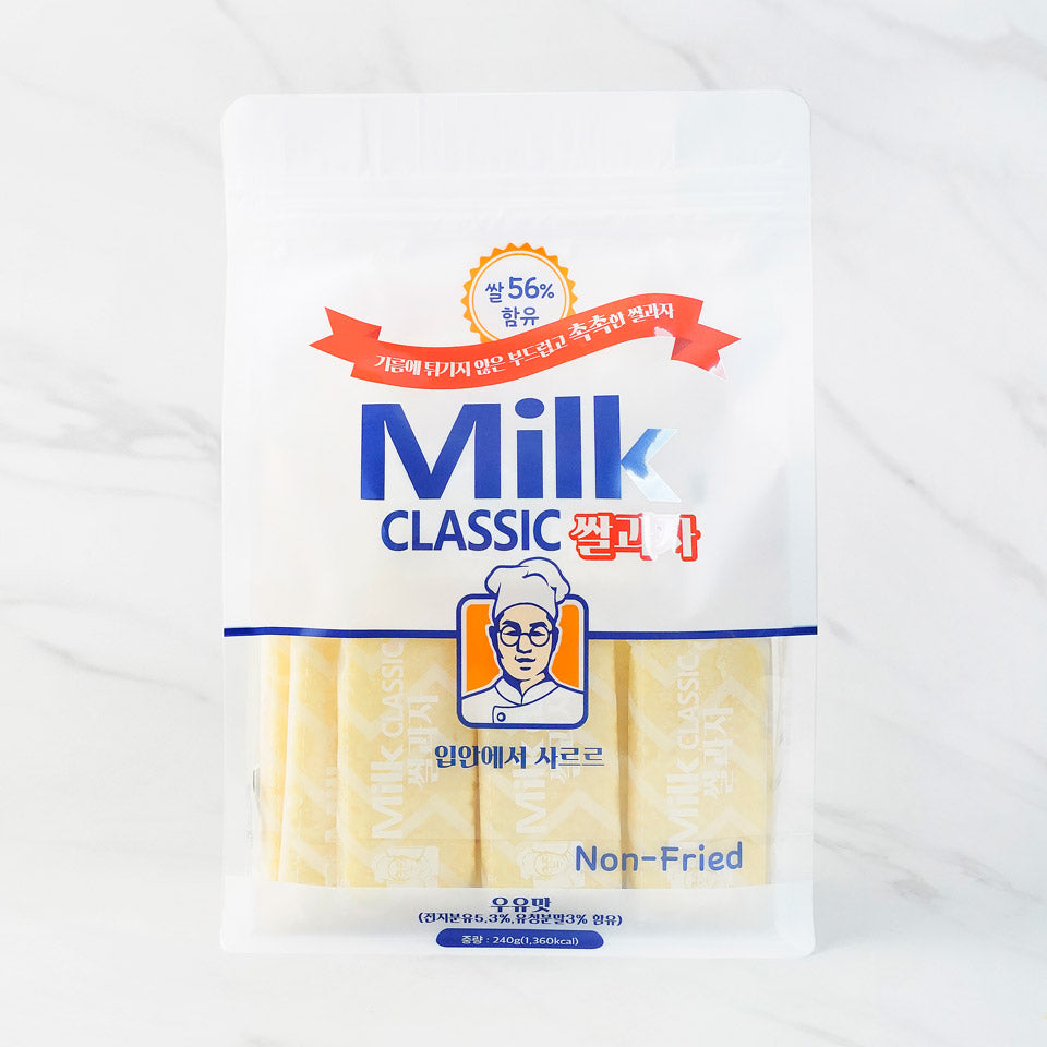 [요리사] 밀크 클래식 쌀과자 우유맛 (YORISA MILK CLASSIC RICE SNACK MILK FLAVOR)